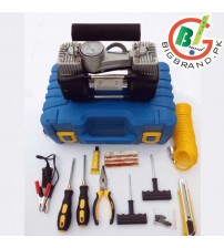 12 Volt Electric Car Tire Air Pump and Compressor Punture with Tool Kit (28 Pcs)